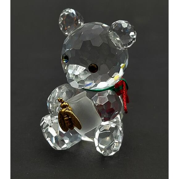 Swarovski Crystal Kris Bear With Honeypot 213068 Figurine Made In Austria - Picture 1 of 11